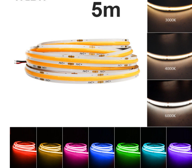 Slimme Kleur die 24V-MAÏSKOLFrgbw LEIDENE Strook 10mm veranderen Waterdichte 2700K-6500K