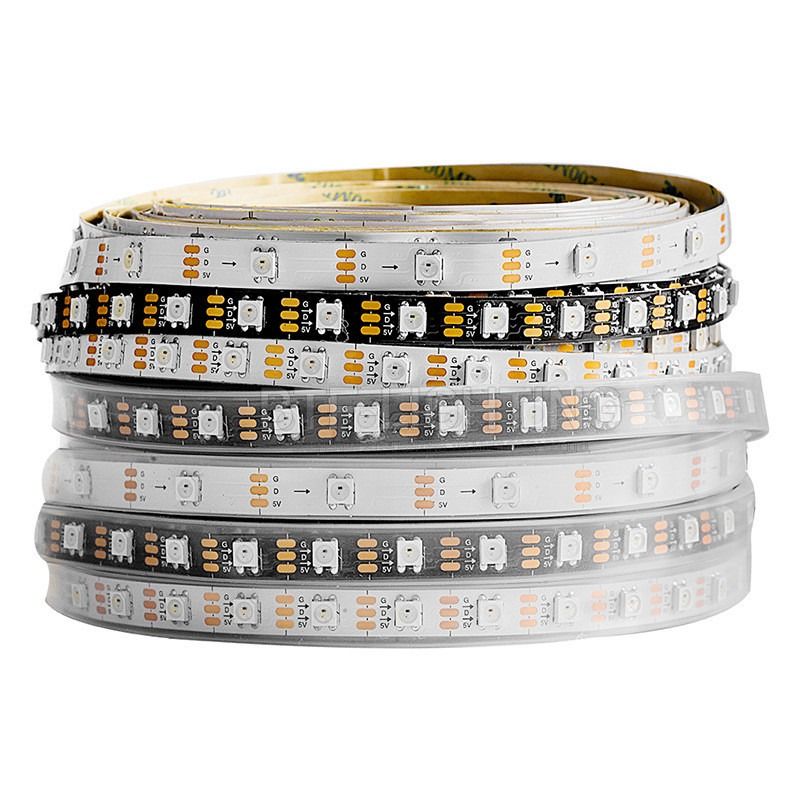RGB Flexibele LEIDENE Strook Lichte WS2812B 5050SMD Individuele Adresseerbare 16.4FT 60Pixels/M 300Pixels LEIDENE Pixelstrook