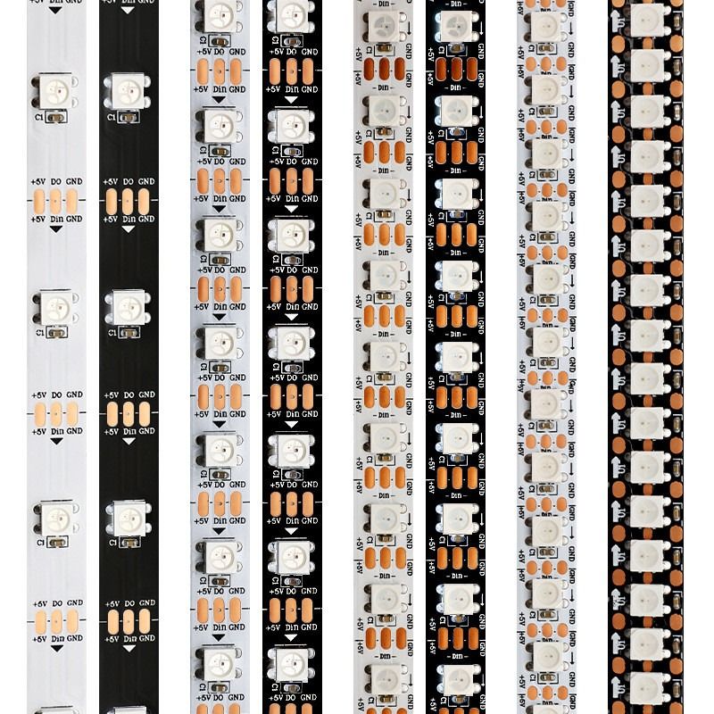 RGB Flexibele LEIDENE Strook Lichte WS2812B 5050SMD Individuele Adresseerbare 16.4FT 60Pixels/M 300Pixels LEIDENE Pixelstrook
